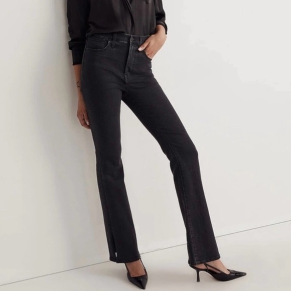 MADEWELL Denim Roadtripper Skinny Flare Black Jeans High Rise Size 23 - Picture 3 of 13